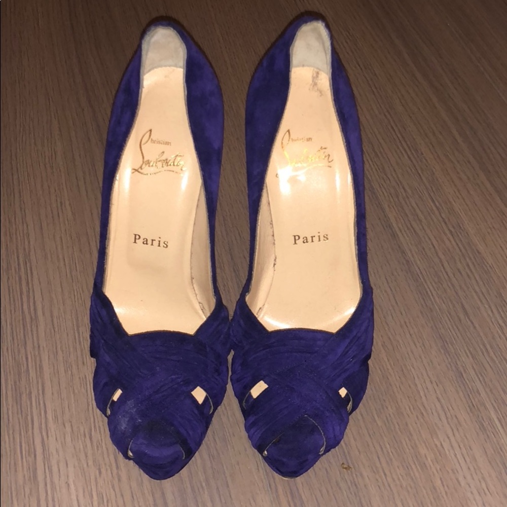 Christian Louboutin purple suede pumps